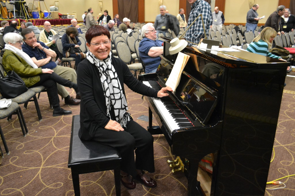 Musicmaker Judith Rosenberg prepares to take her turn atop the ivories.