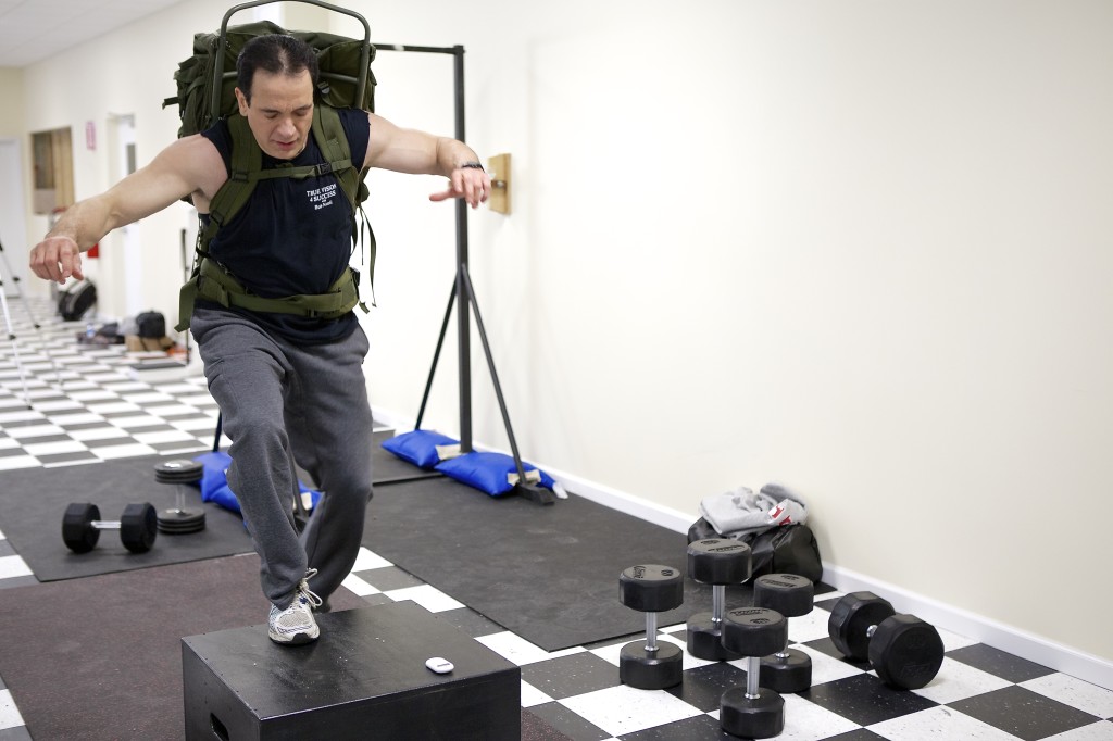 Bob Natoli. Guinness World Record. Most step-ups with 80lbs. pack.