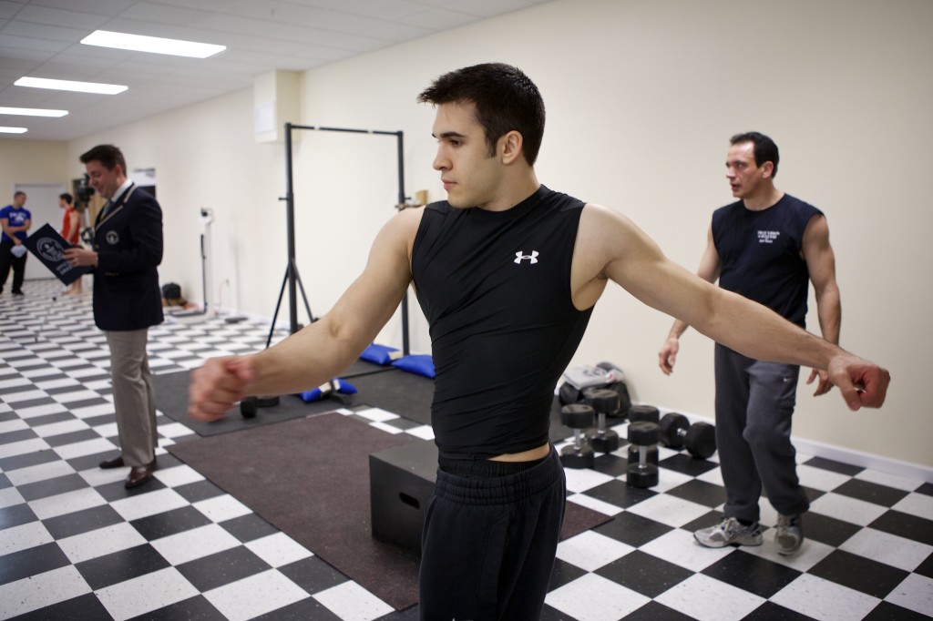 Bobby Natoli. Warming up for Guinness World Record attempt.