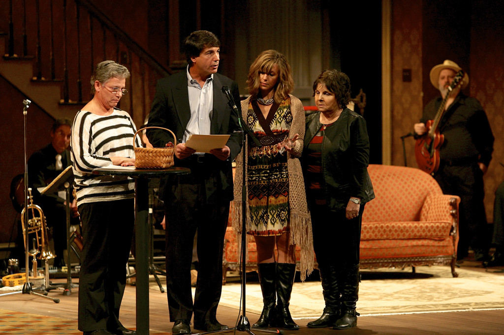 Brenda Neuss, Kerry Lightcap, Kelly Daley and Marlene Raite accept the Hall of Fame Award in honor of Christine Lightcap.  Michael Davis Photo | Syracuse New Times