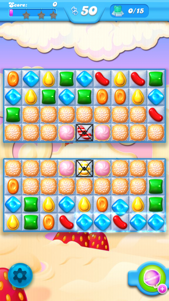 A level in Soda Crush Saga. Screenshot by David Armelino | Syracuse New Times
