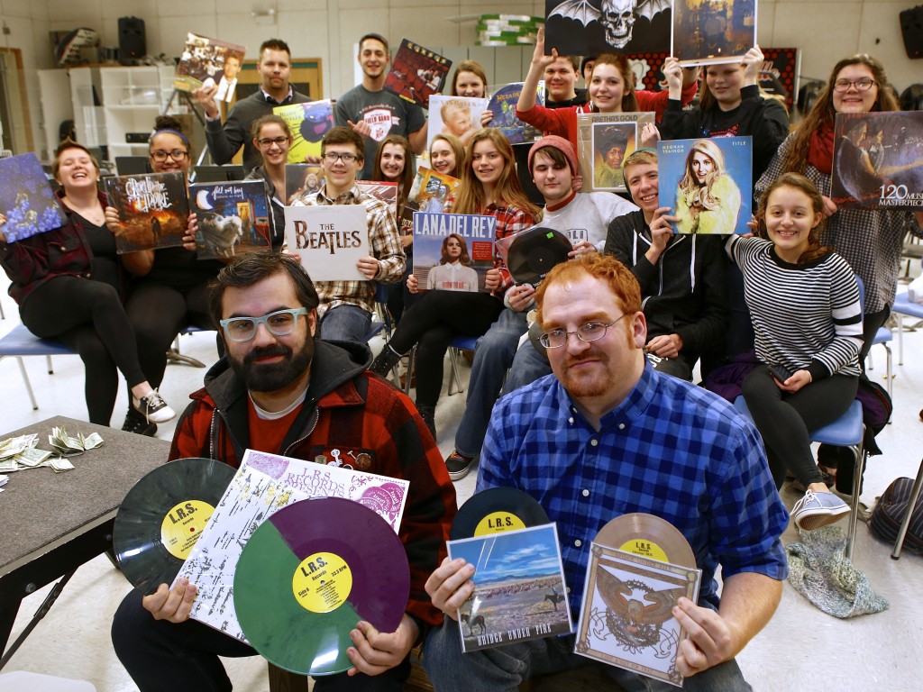 Nick Oliver (L) & Mark Turley with the B-ville High School Vinyl Club