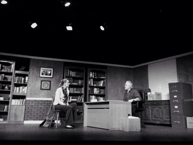 Meg Clary and Dave Tobin in Oleanna. Photo by Christopher Malone | Syracuse New Times