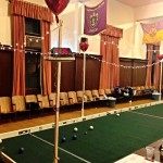 The makeshift bocce court in the Ukrainian National Home. Photo by Christopher Malone | Syracuse New Times