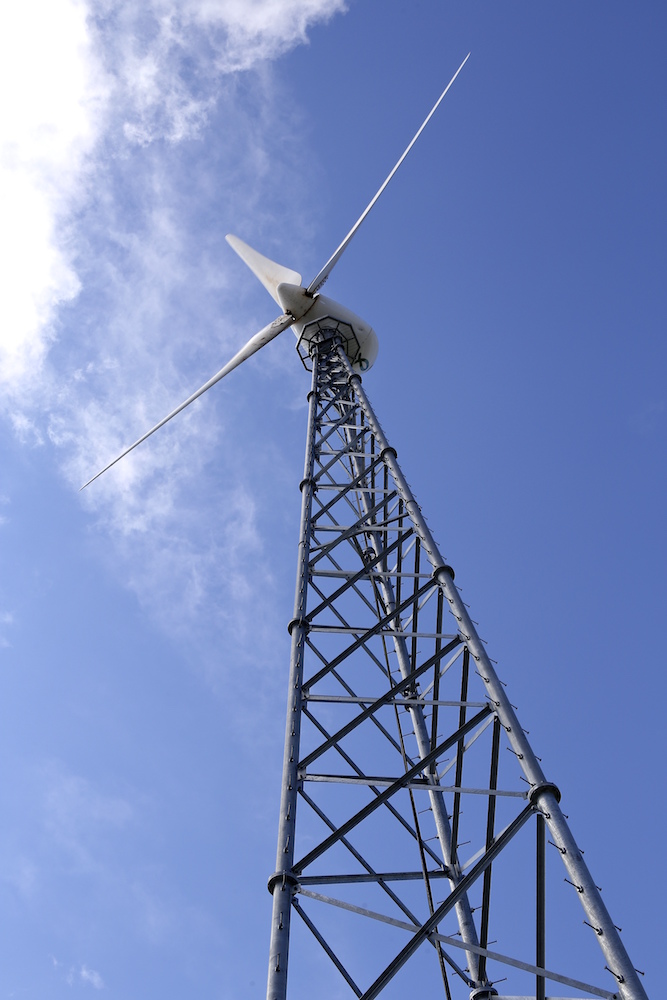 A wind turbine in Skaneateles.